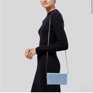 Gucci Swing Dollar, Wallet on Leather Strap, Light Blue Crossbody Bag. New